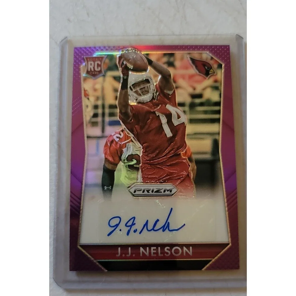 2015 Panini Prizm - Rookie Signatures J.J. Nelson #RS-JJ Violet Prizm (AU, RC)